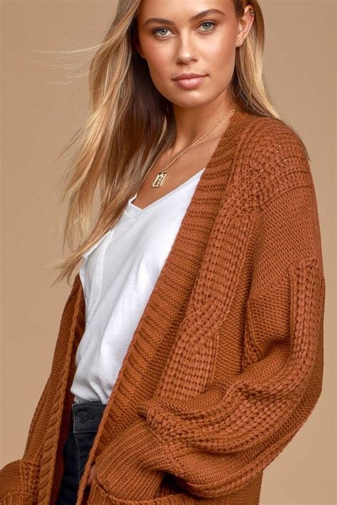 chocolate brown chunky cardigan sweater : Women's Clothing.